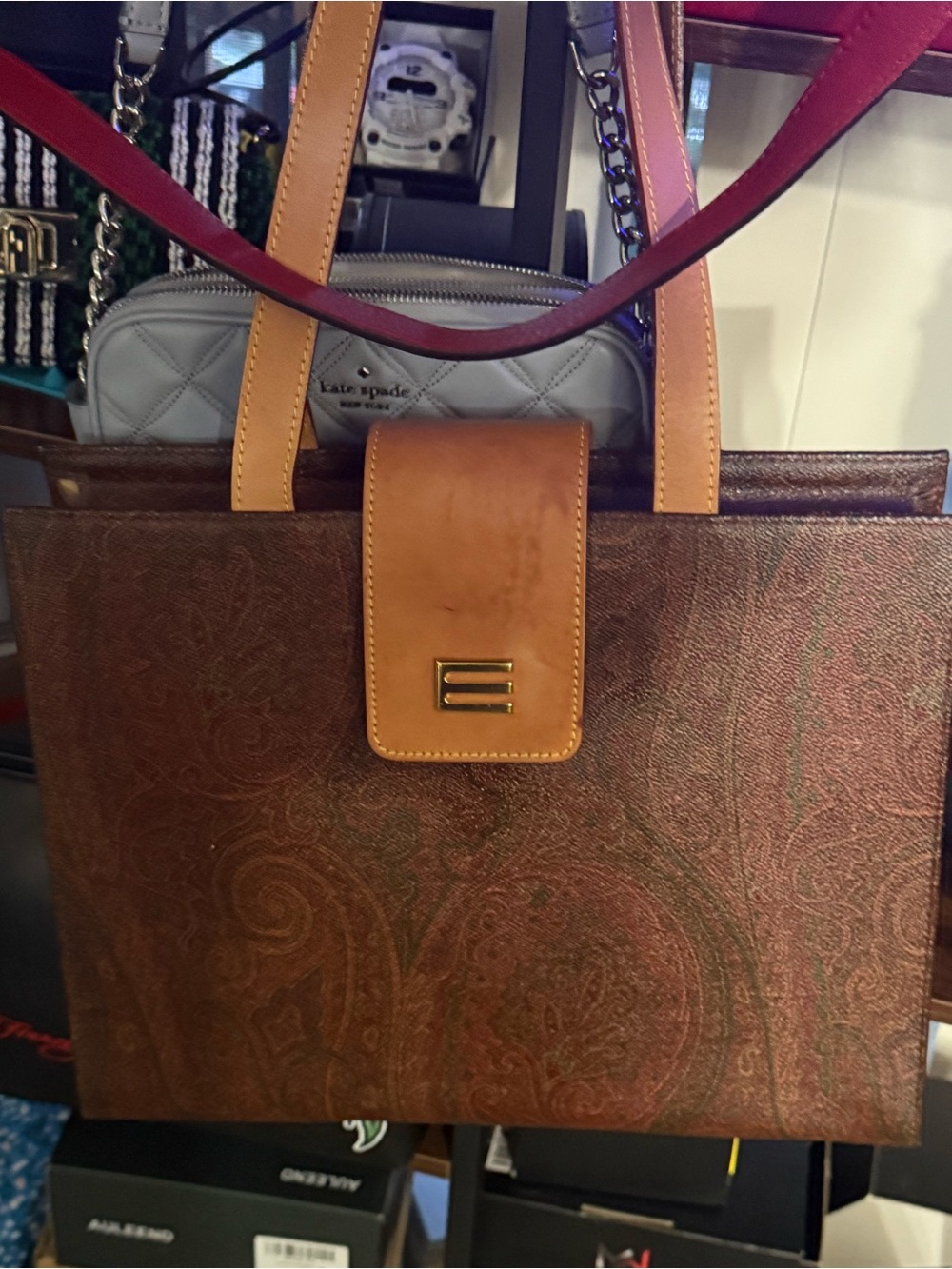Etro Milano paisley pattern shoulder bag